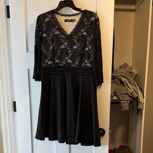 Chic Black Lace Long Sleeve Dress
